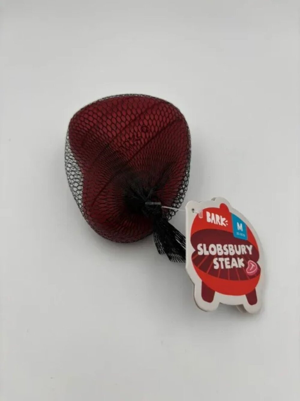 Bark Box Super Chewer Slosbury Steak Fetch & Squeak Dog Toy Med 20-50 lbs